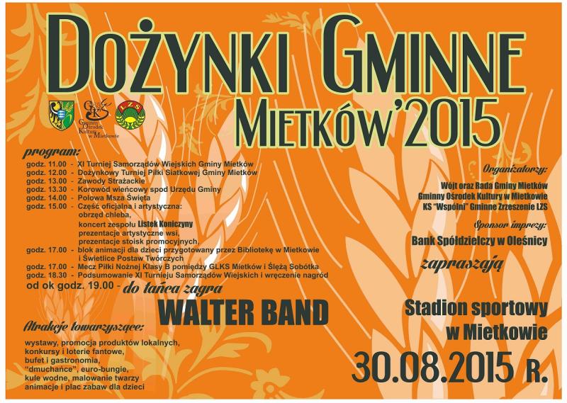 Dożynki gminne w Mietkowie 2015